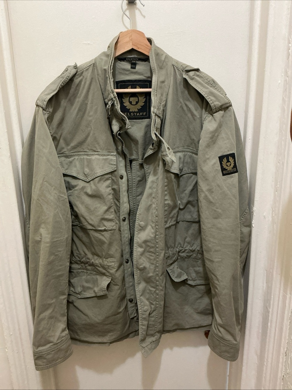 Belstaff Tylewood Jacket Sage Green Twill Jacket Men’s 56 Military MSRP $595